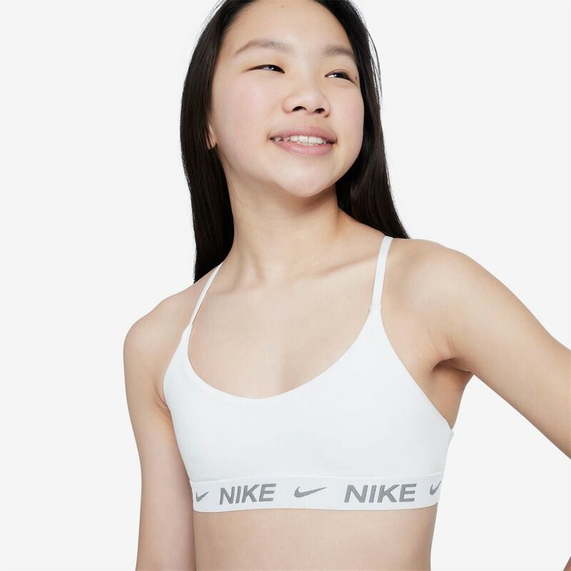 ナイキ キッズ スポーツブラ Nike Girls' Trophy Sports Bra - White ナイキ キッズ スポーツブラ 女の子 子ども用 130-160cm NIKE INDY