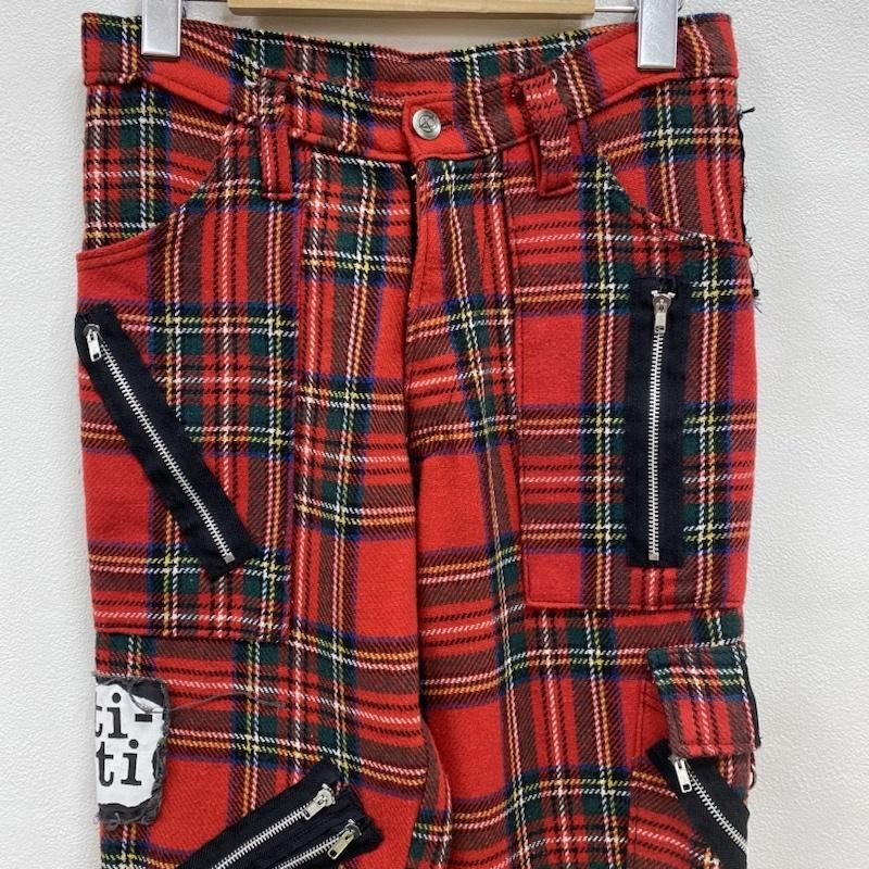ロンドンパンクブランドTIGER OF LONDONチェックZIPパンツ赤 その他