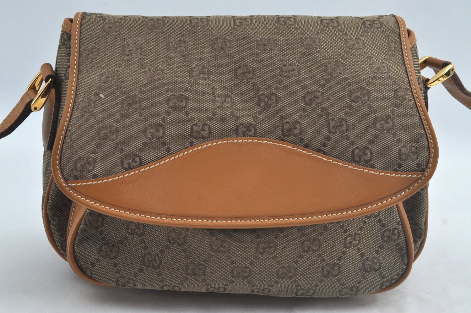 GUCCI グッチ ショルダークロスボディーバッグ GGキャンバス レザー 