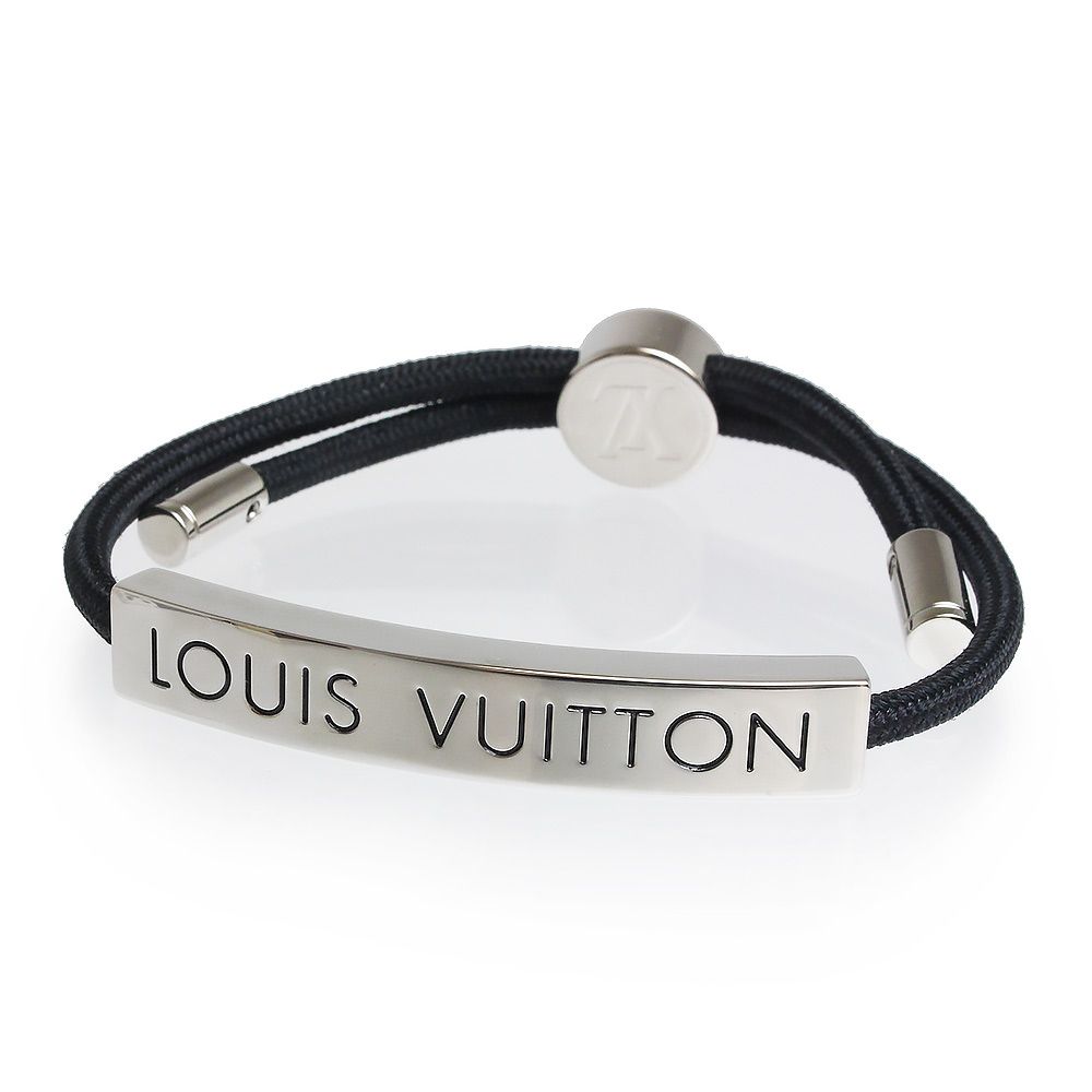 ルイ ヴィトン ブラスレ LVスペース ブレスレット ナイロン メタル ブラック シルバー 黒 M67417 箱付 LOUIS VUITTON