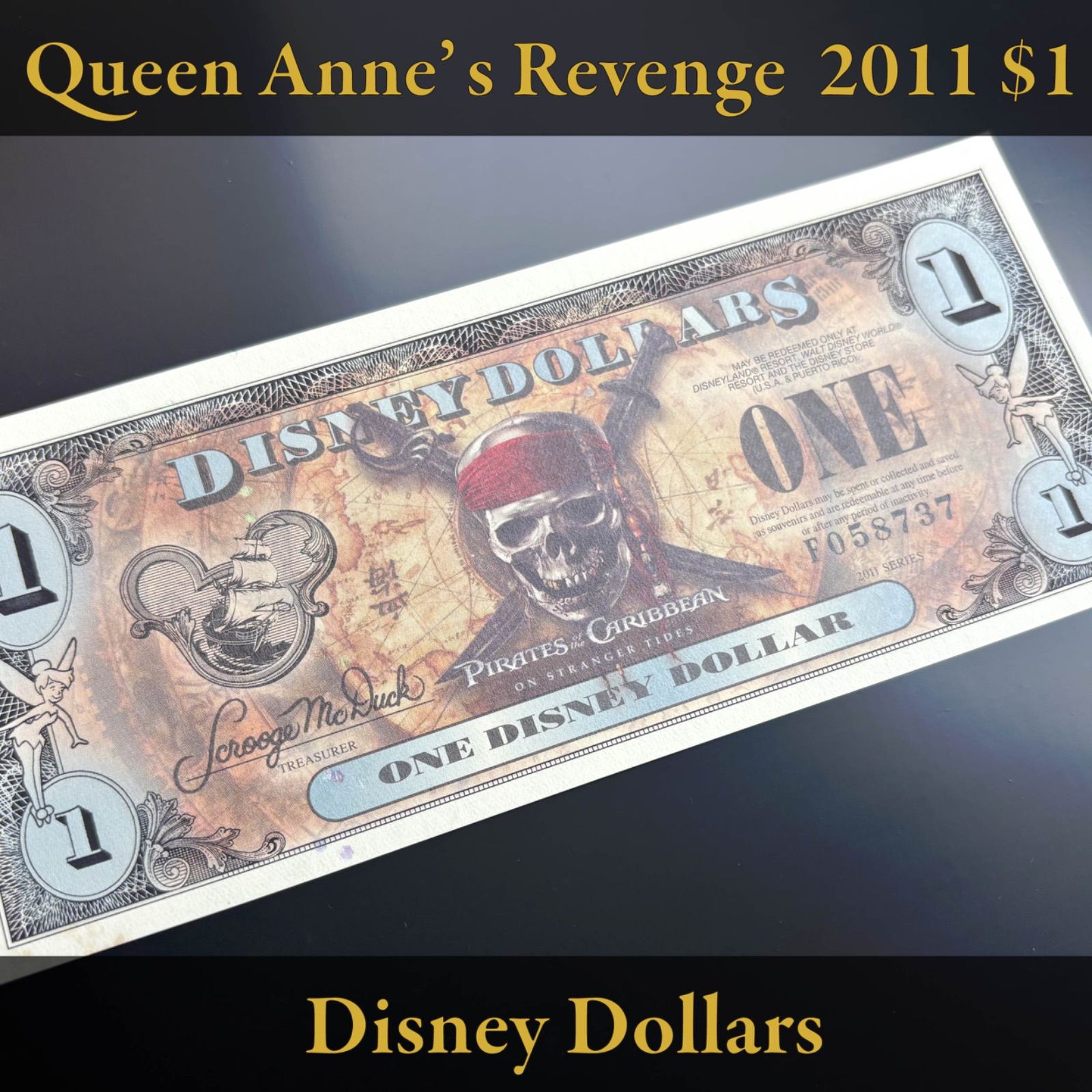 Disney Dollar 1ダラー2011年パイレーツ・オブ・カリビアン　2枚 Disney Dollar 1ダラー2011年パイレーツ・オブ・カリビアン 2枚