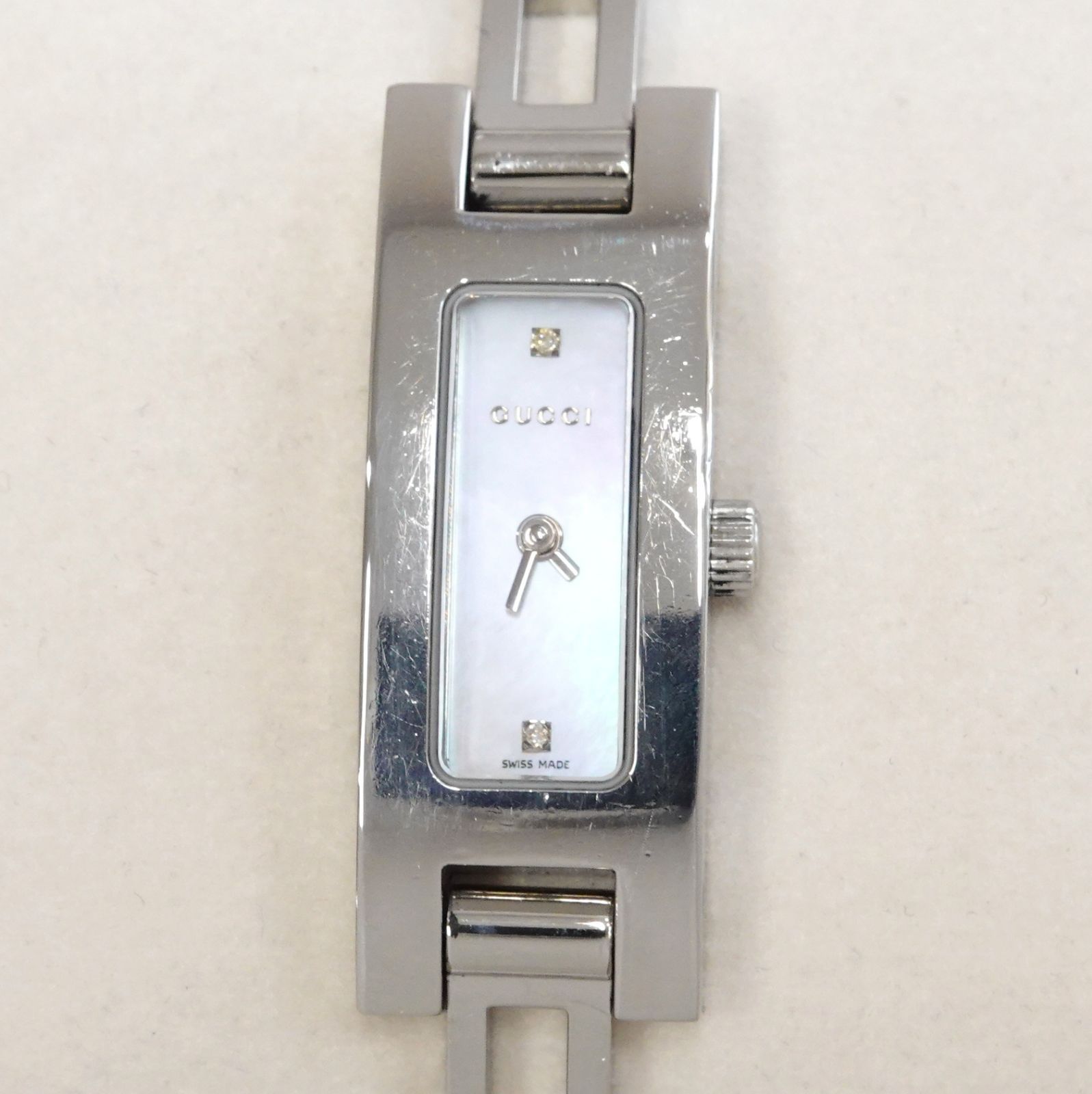 GUCCI グッチ 3900L シェル文字盤 ダイヤモンド2P レディース クォーツ