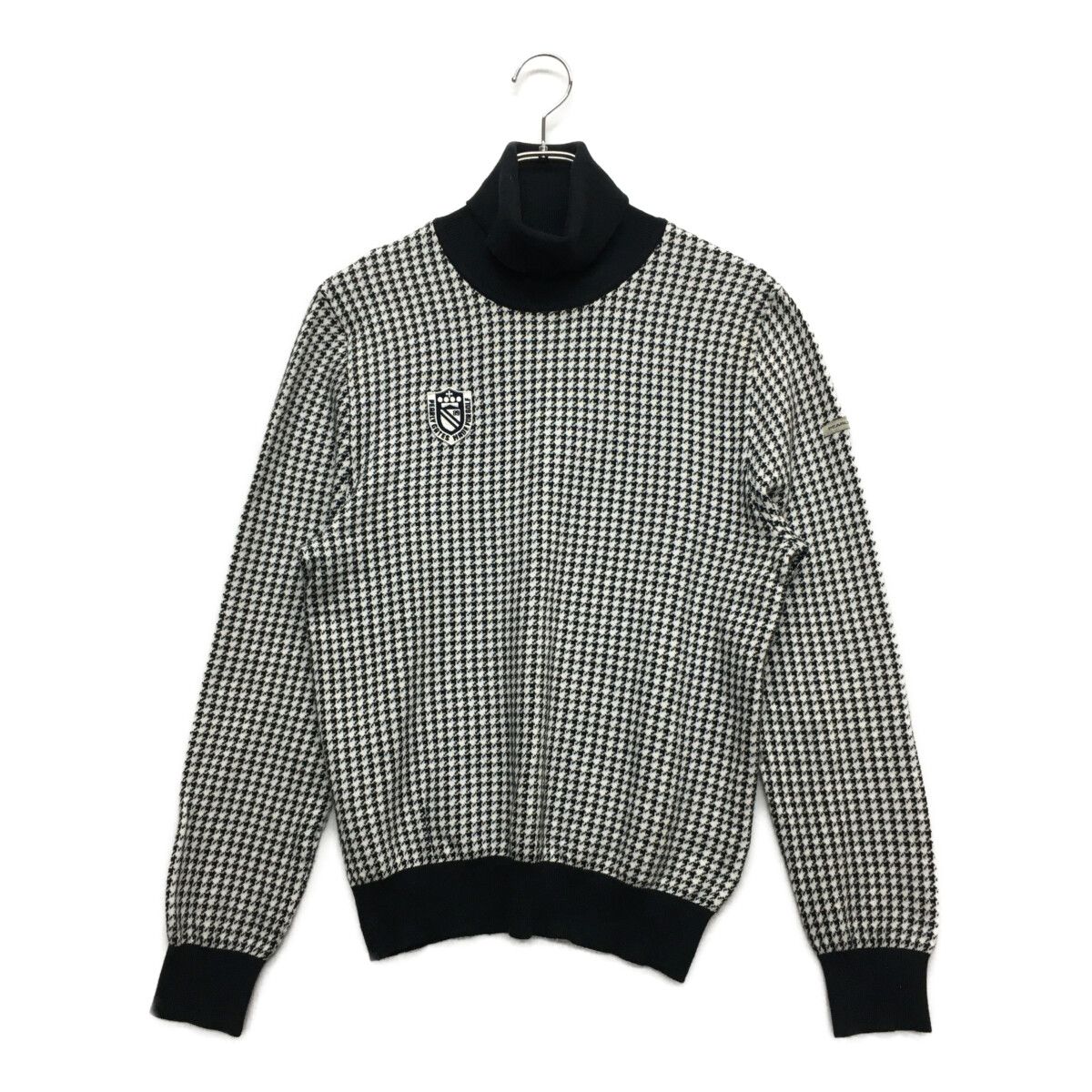 中古 メンズ パーリーゲイツ PEARLY GATES セーター 4(M) 紺×白 長袖タートルネック ニット 千鳥格子柄