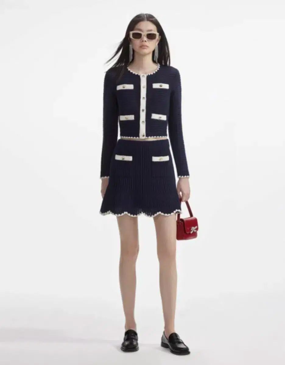 セルフ ポートレイト カーディガン スカート セット