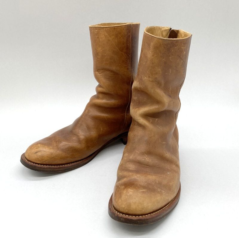 ripvanwinkle リップヴァンウィンクル レザーブーツ バックジップ シューズ カジュアル メンズ 26cm ブラウン 靴 B14899◆