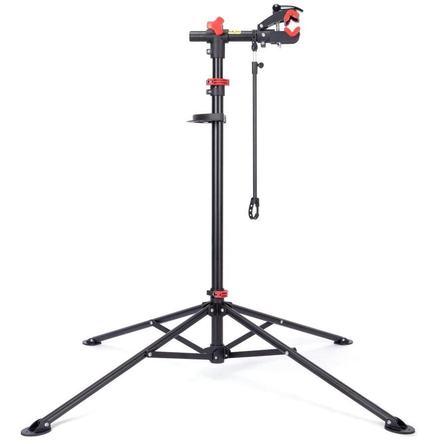 CXWXC 自転車 メンテナンススタンド ロードバイク ワークスタンド 高さ 角度無段階調節可 耐荷重30KG ハンドル支えバー|工具トレー付き 整