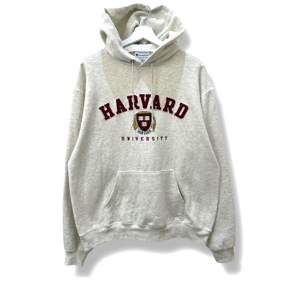 Champion チャンピオン HARVARD スウェットパーカー フーディー L オフホワイト フェルトワッペン 刺繍 メンズ 秋 recollect有明ガーデン店 38 NO.00542T