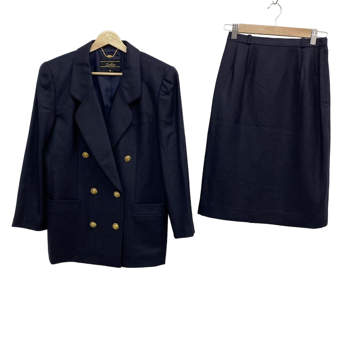 Leilian レリアン スカートセットアップ レディース - ネイビー 長袖|肩パット