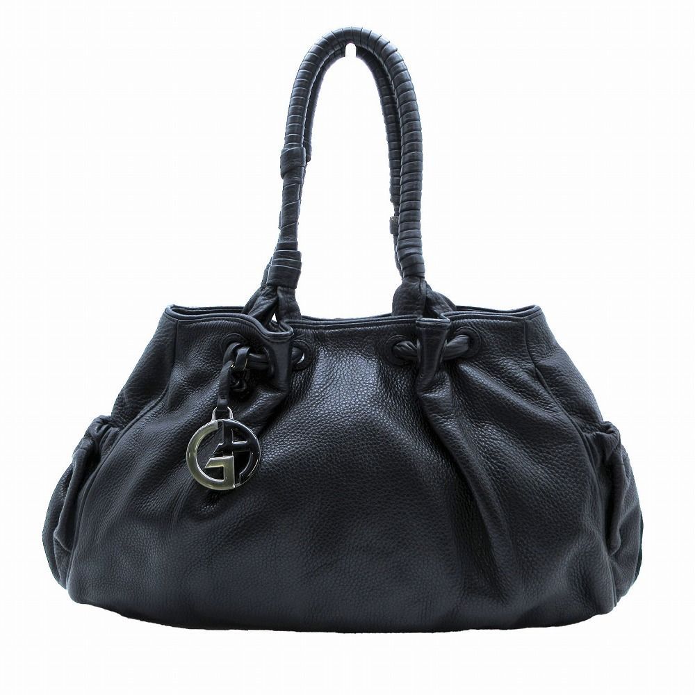 GIORGIO ARMANI ジョルジオアルマーニ ロゴチャーム シボ革 ワン