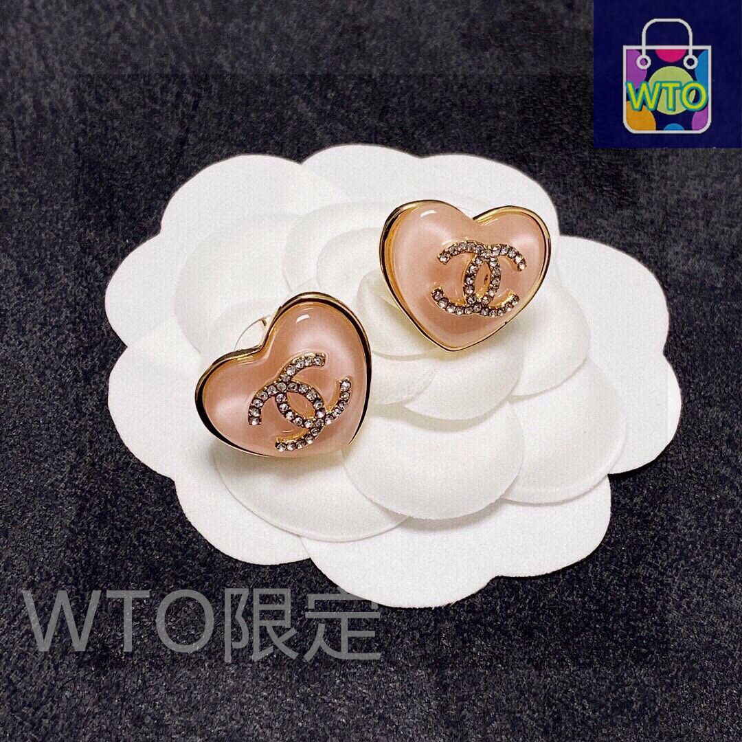 今日特価】Chanel クラシック ピンク ハート ダブル C ピアス