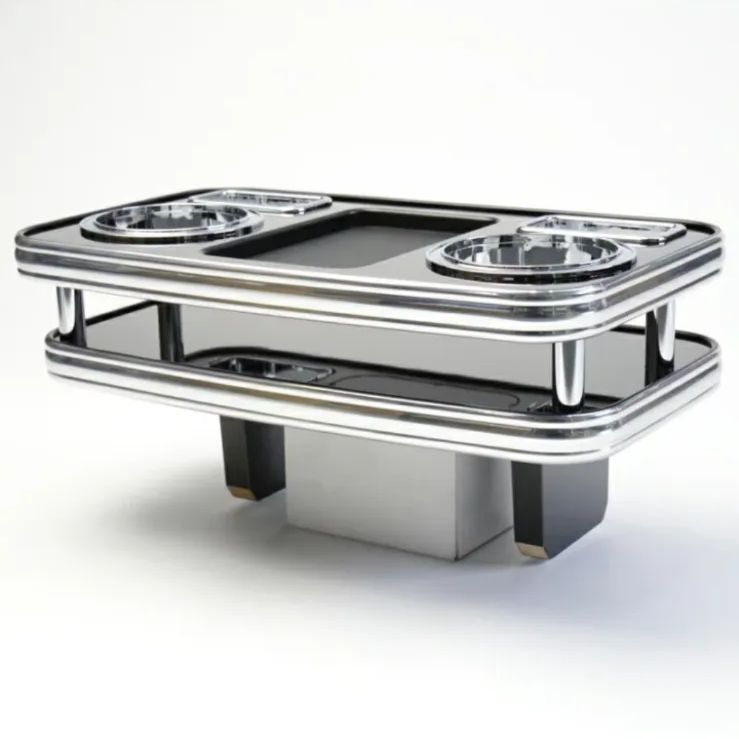 メーカー直送 NV350キャラバン E26 リア用 ピアノブラック スリーピース オリジナル 自動車用 センターテーブル ドリンクホルダー 付き コースター付属 ThreePiece!エンブレム付属 リア テーブル BRIGHTFACE_UK