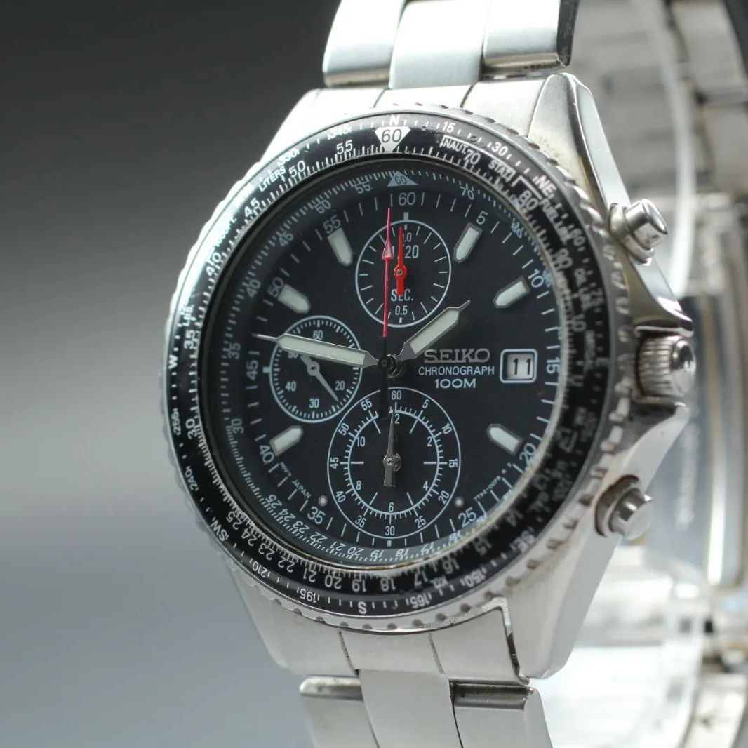 66 【極美品 稼働品】Seiko Flightmaster Pilot 7T92-0CF0 セイコー 