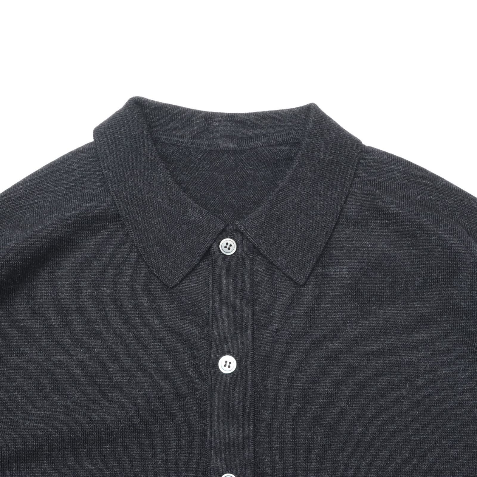 crepuscule クレプスキュール H-G L/S Knit Polo BLACK ニットポロ 
