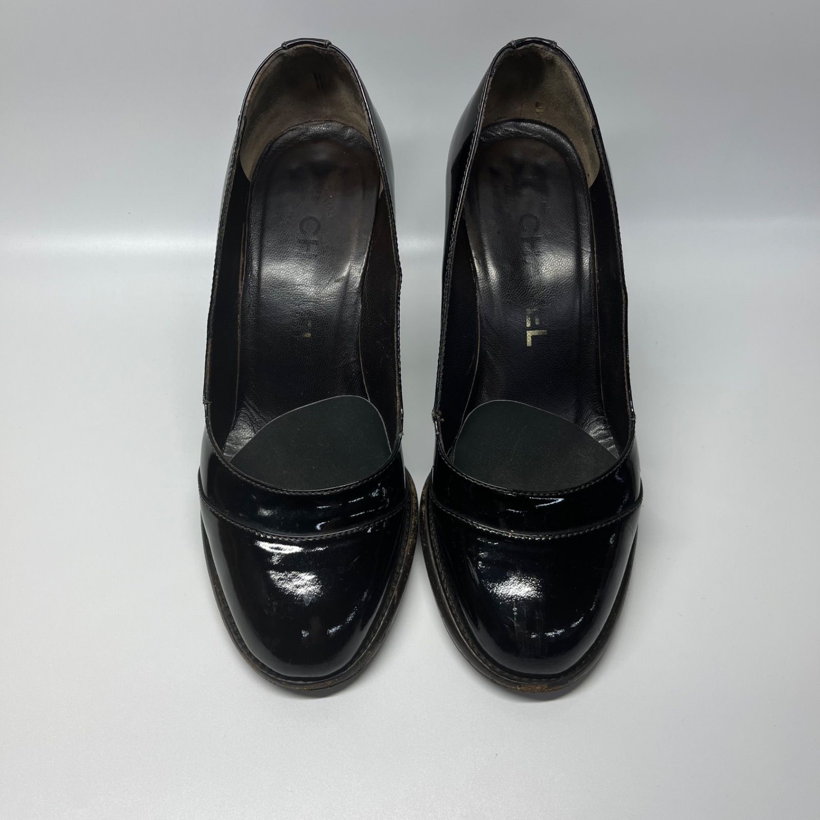 CHANEL シャネル パンプス ヒール 36サイズ エナメル ブラック ココ