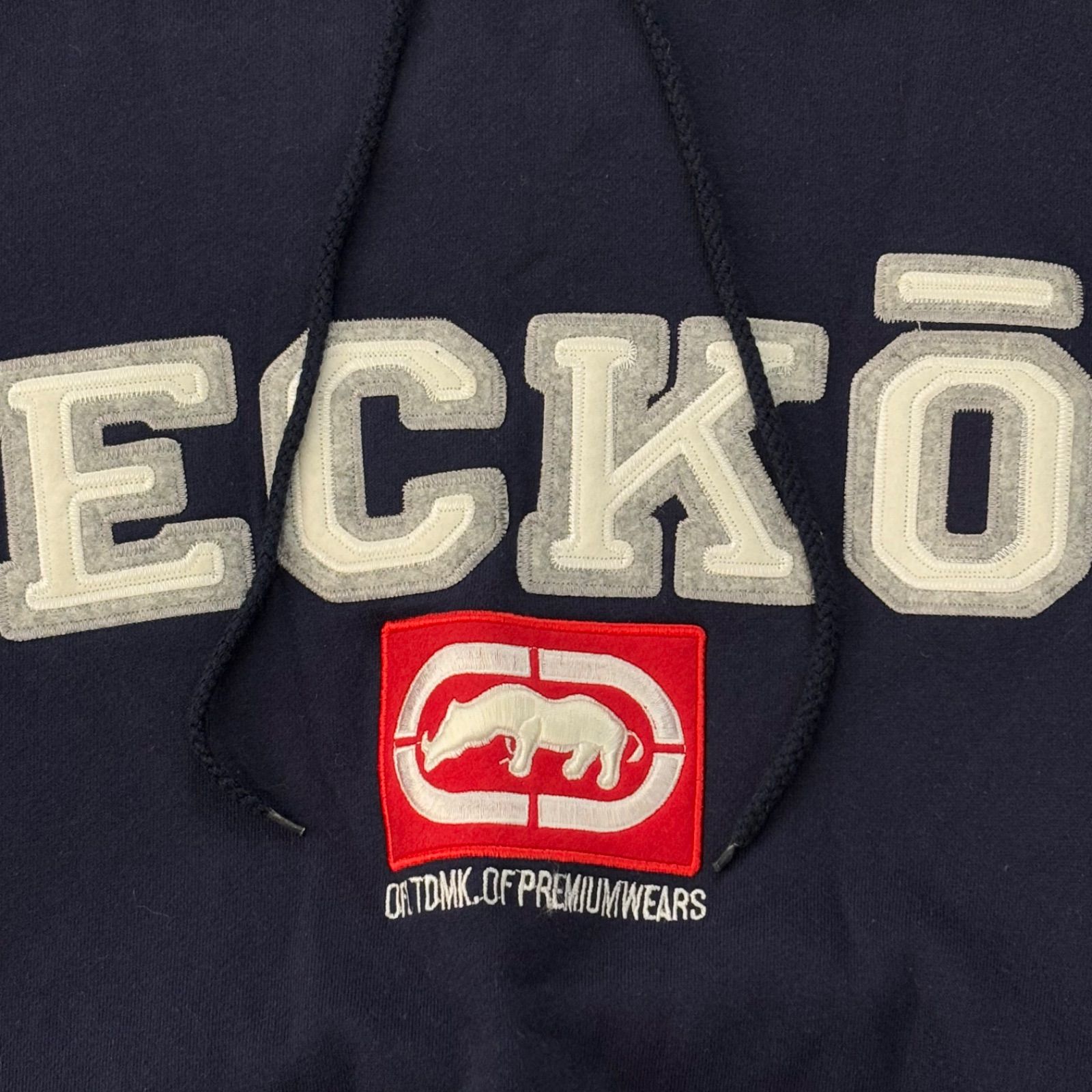 エコーアンリミテッド★刺繍ロゴ 切替 フルジップ スウェット パーカー 黒 XL 8c3a98ca7e2fe311ac01fda5b50b76