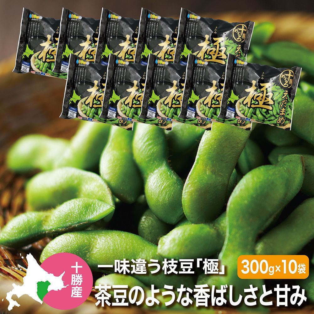 冷凍 枝豆 国産 北海道産 JAめむろ えだまめ極 300g×10 冷凍食品