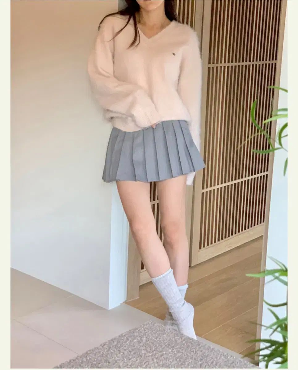 アンゴラ Vネック ニット テニス スカート モダンローブ