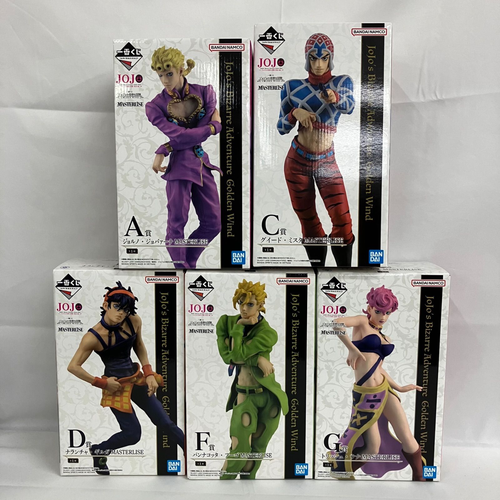 一番くじ ジョジョの奇妙な冒険 A賞 C賞 D賞 F賞 G賞 ジョルノ ジョバァーナ 他 セット SFK 177 c 101