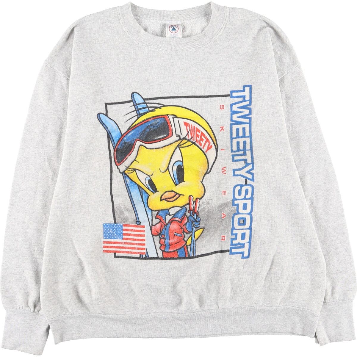 古着 90年代 DELTA TWEETY トゥイーティー キャラクタースウェットシャツ トレーナー USA製 メンズXL ヴィンテージ/eaa415235