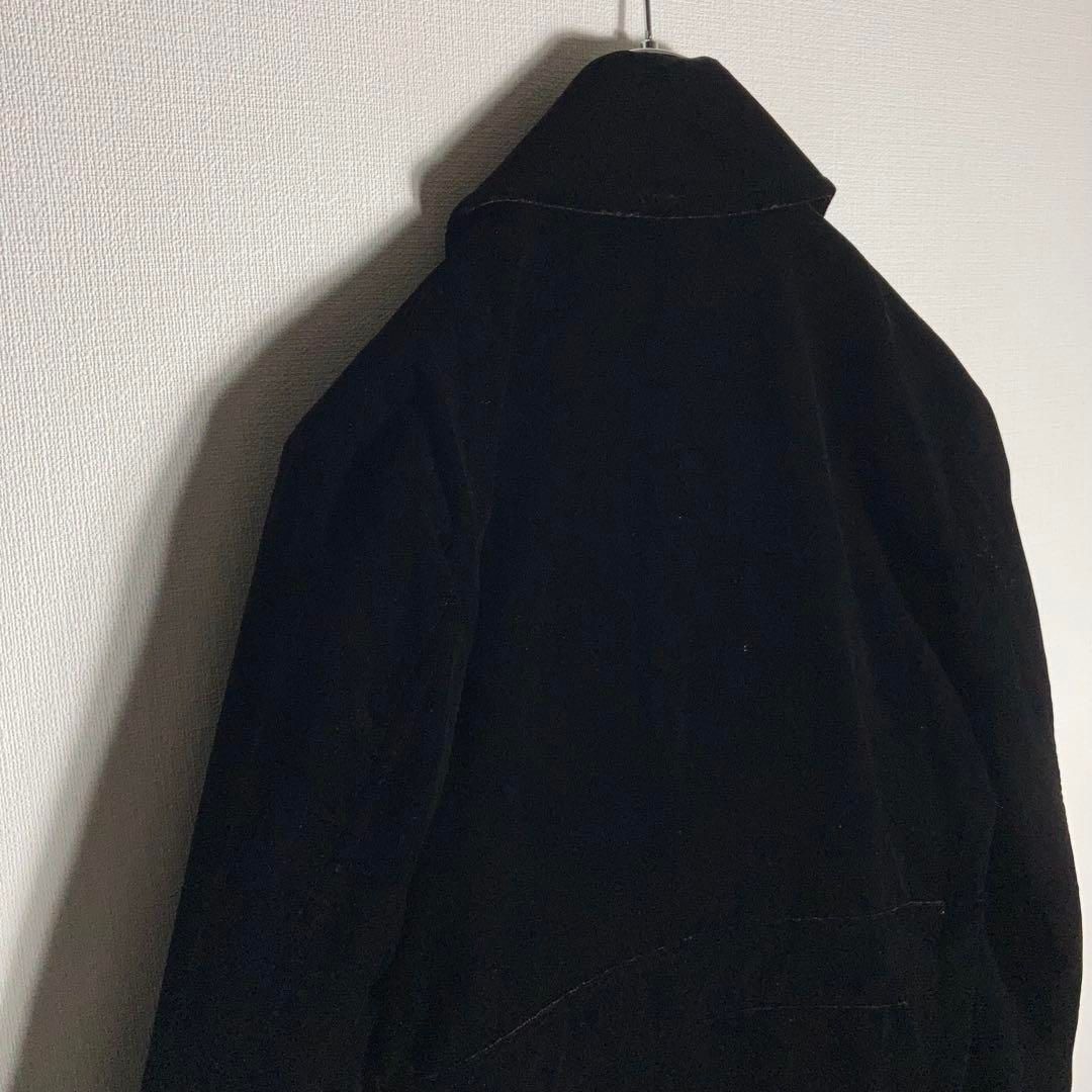 BURBERRY ベロアコート キュプラ チェック柄 黒 L