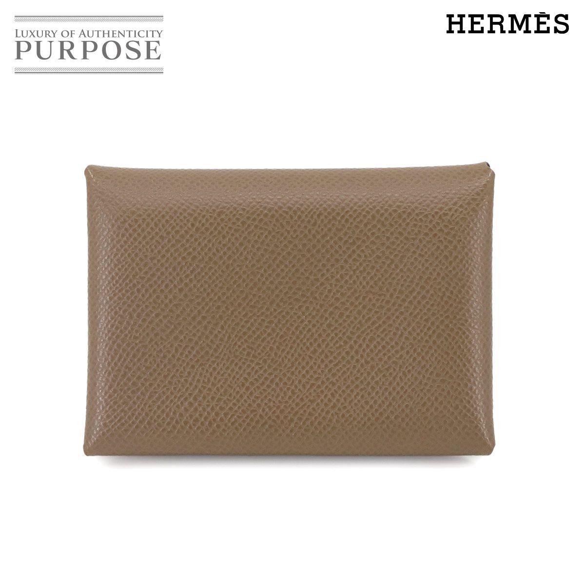 ♥ 展示品 エルメス HERMES カルヴィ デュオ カードケース 名刺入れ エプソン エトゥープ W刻印 Calvi Card Case 90299254
