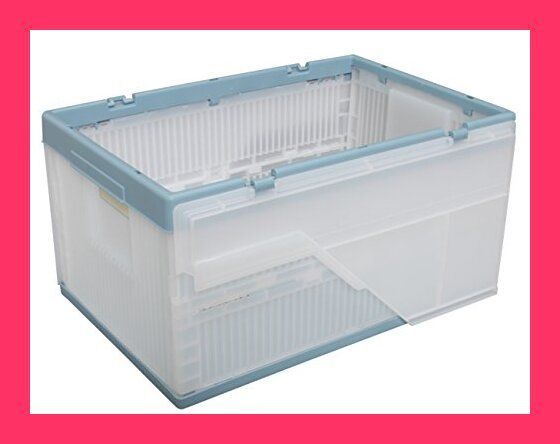 おりたたみコンテナ 26L フタ付 アイリスオーヤマ  【９個】 収納ボックス フタ付 折りたたみコンテナ 26L クリア／ブルー