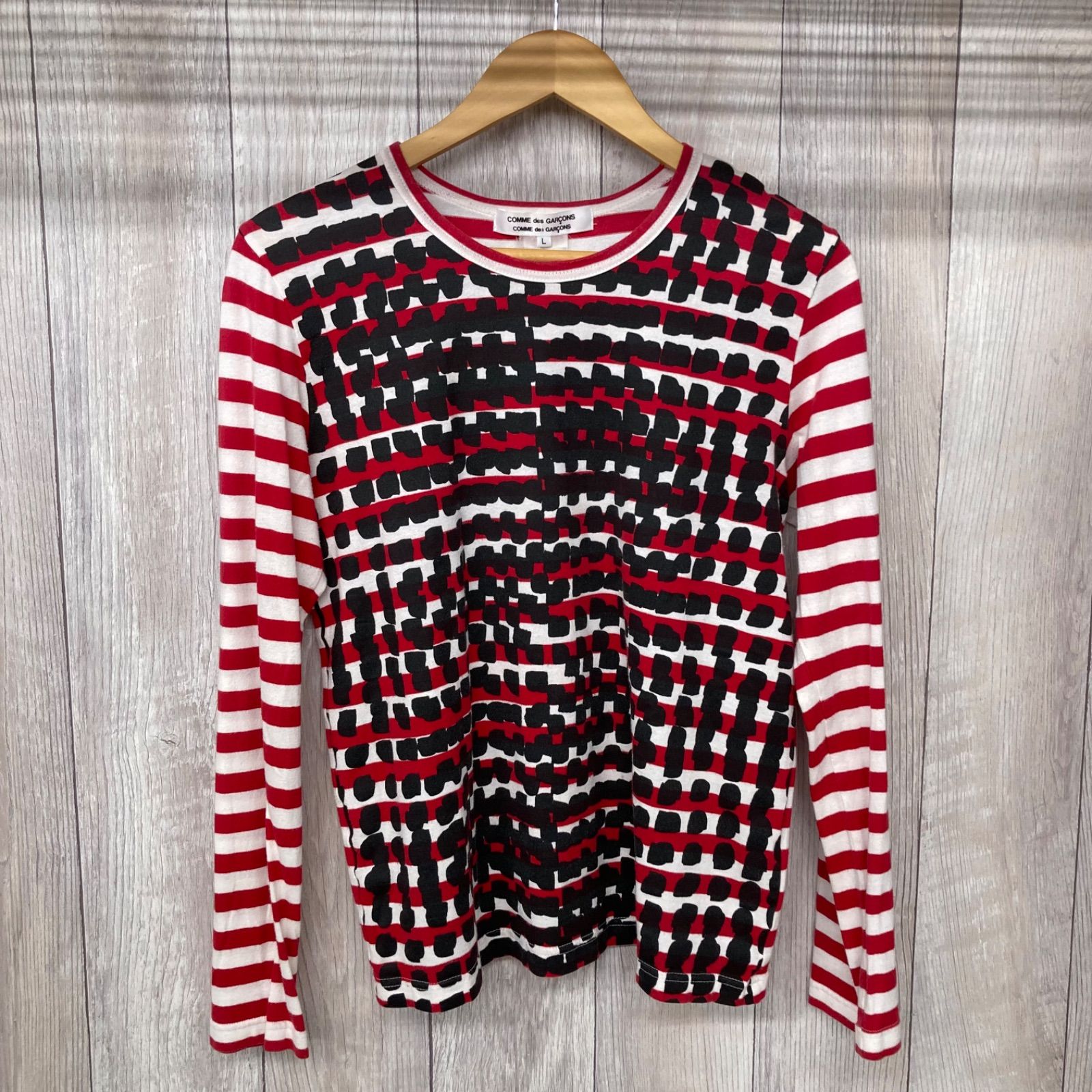 コムデギャルソン ボーダーシャツ【S】レッド ホワイト ロンT COMME des GARCONS コムデギャルソン ボーダー ロン