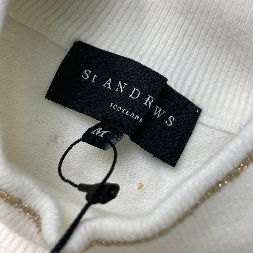 St ANDREWS セントアンドリュース ハイネック長袖ニットセーター ロゴ