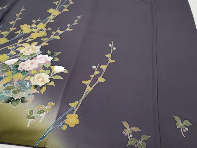 平和屋着物○訪問着 友禅 草花文 暈し染め 正絹 逸品 CAAY3078vf