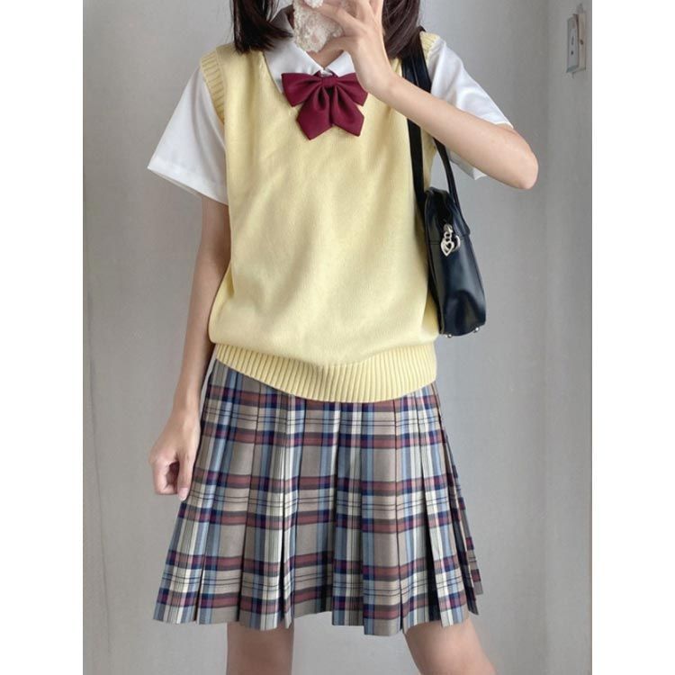 制服　高校　ベスト　スカート　夏服　冬服 c85 東京都 錦城高校 ベスト+夏服・冬服スカート/yt4824【1CMGB