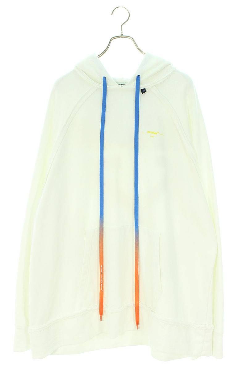 OFF-WHITE オフホワイト 19AW VIRGIL ABLOH BACK ALLOW HOODIE OMBB057F19E30010 バックアロープリントプルオーバーパーカー ブラック