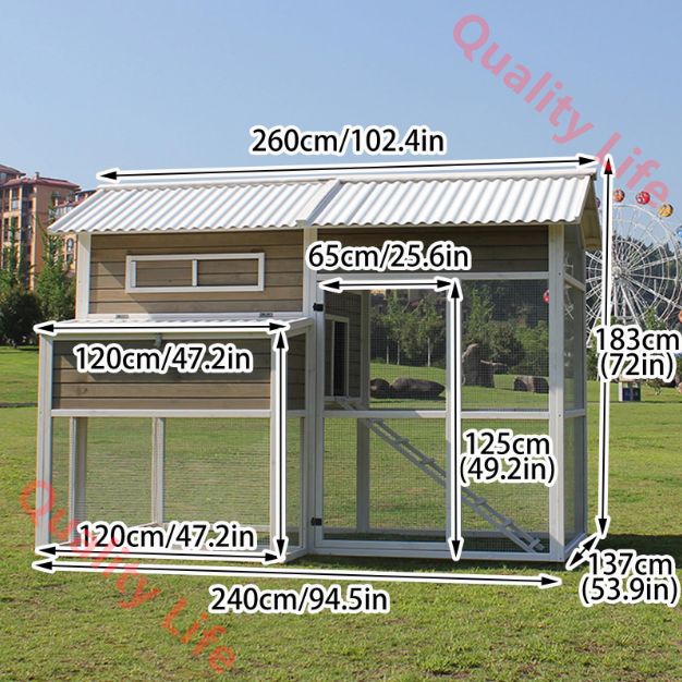 大型木製ウサギ小屋 取り外し なトレイ付きウサギ小屋 小動物モルモットハムスターニワトリ用の丈夫なウサギケージ