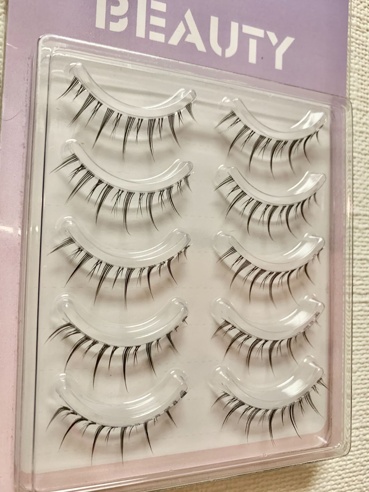 10ペア ナチュラルBの やや長め つけまつげ 二重になる ⑤ ❝ドーリー