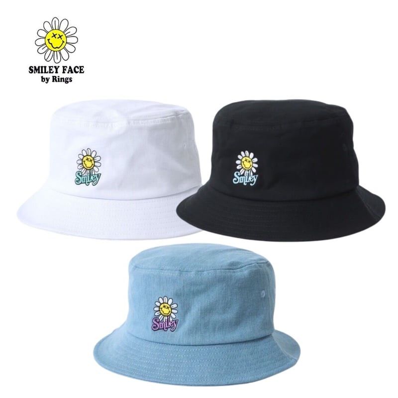SMILEY FACE（スマイリーフェイス）ワンポイント刺繍バケットハット（159982）