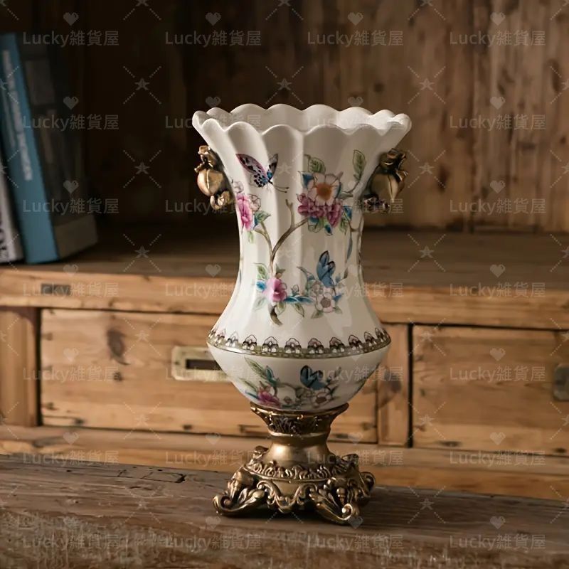 ヨーロッパアンティークの花瓶 並行輸入品】QQXX ヨーロッパスタイル 樹脂 大きな花器、手彫り装飾