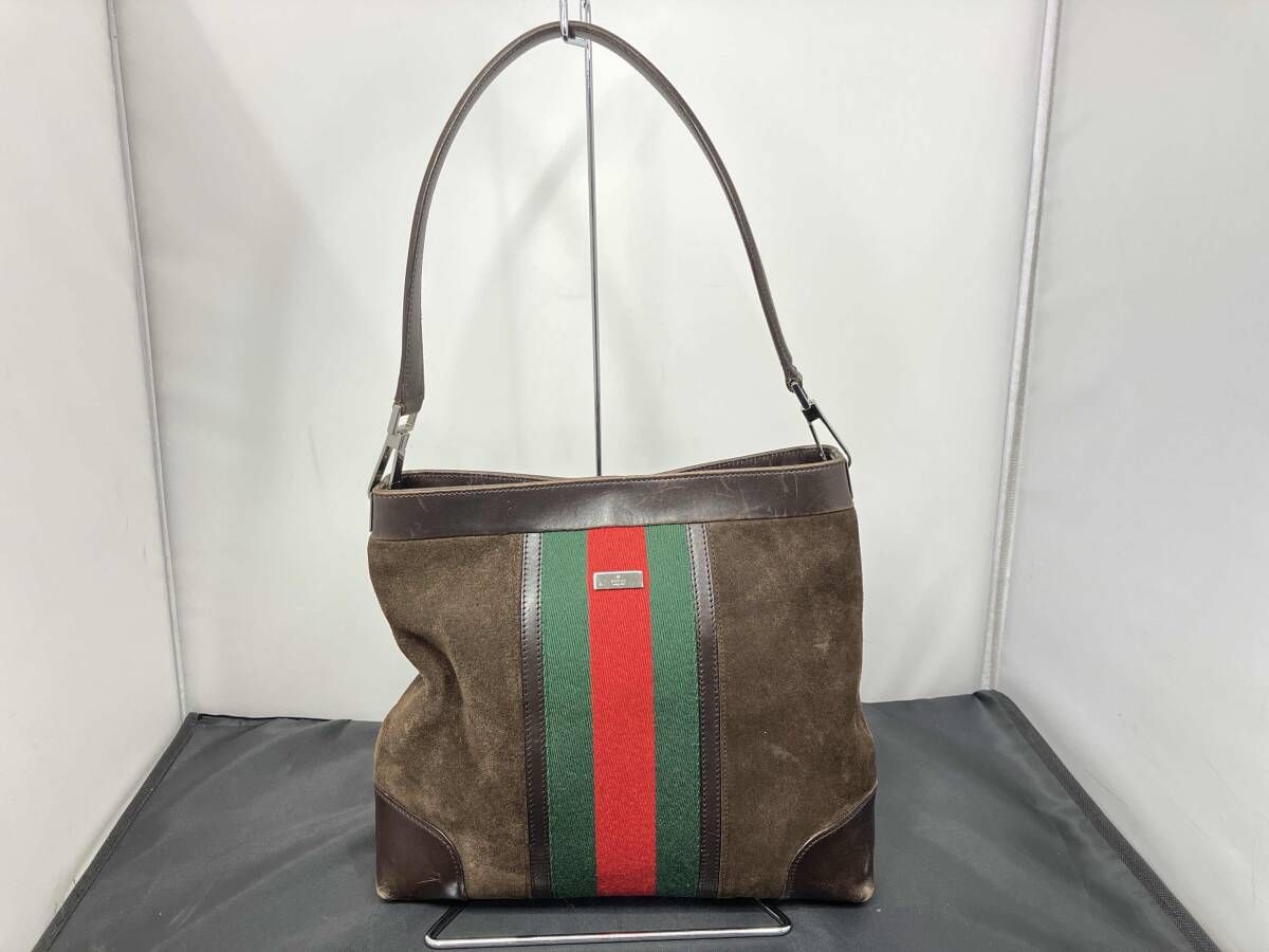 GUCCI グッチ 33900 シェリーライン ショルダーバッグ ハンドバッグ スウェード スエード ブラウン系 茶系 レディース 鞄 バッグ