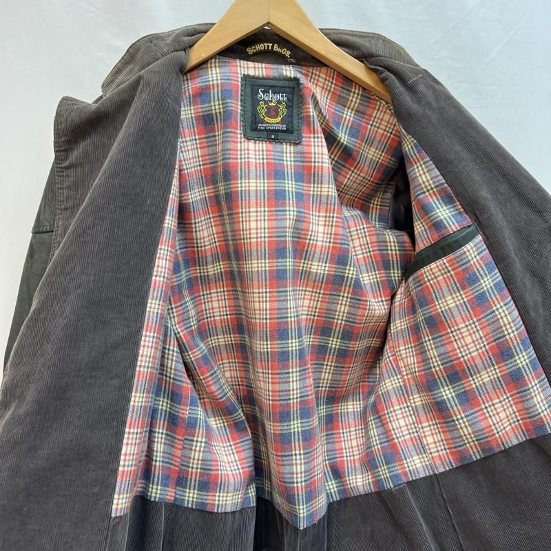 SCHOTT ショット レザージャケット 牛革 ヴィンテージ加工 チェック schott ショット ジャケット、上着 レザージャケット 牛革