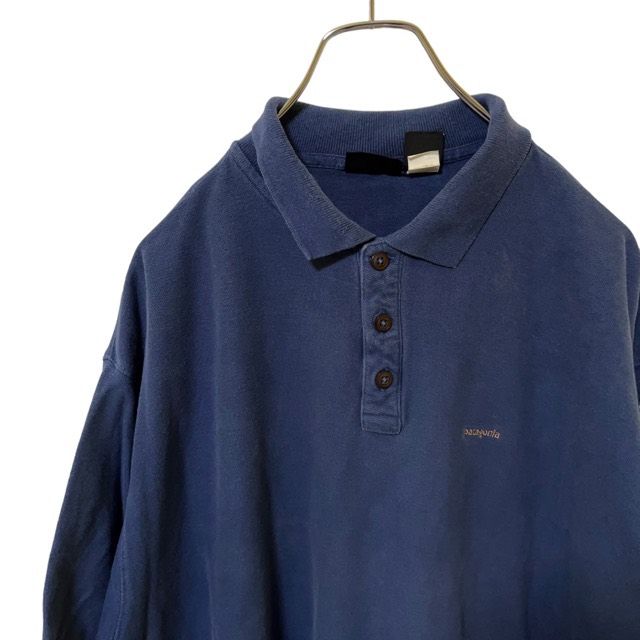 P36 パタゴニア　L アメリカ古着　タイ製　オーガニックコットン　半袖　ポロシャツ　ブルー　 patagonia　メンズ