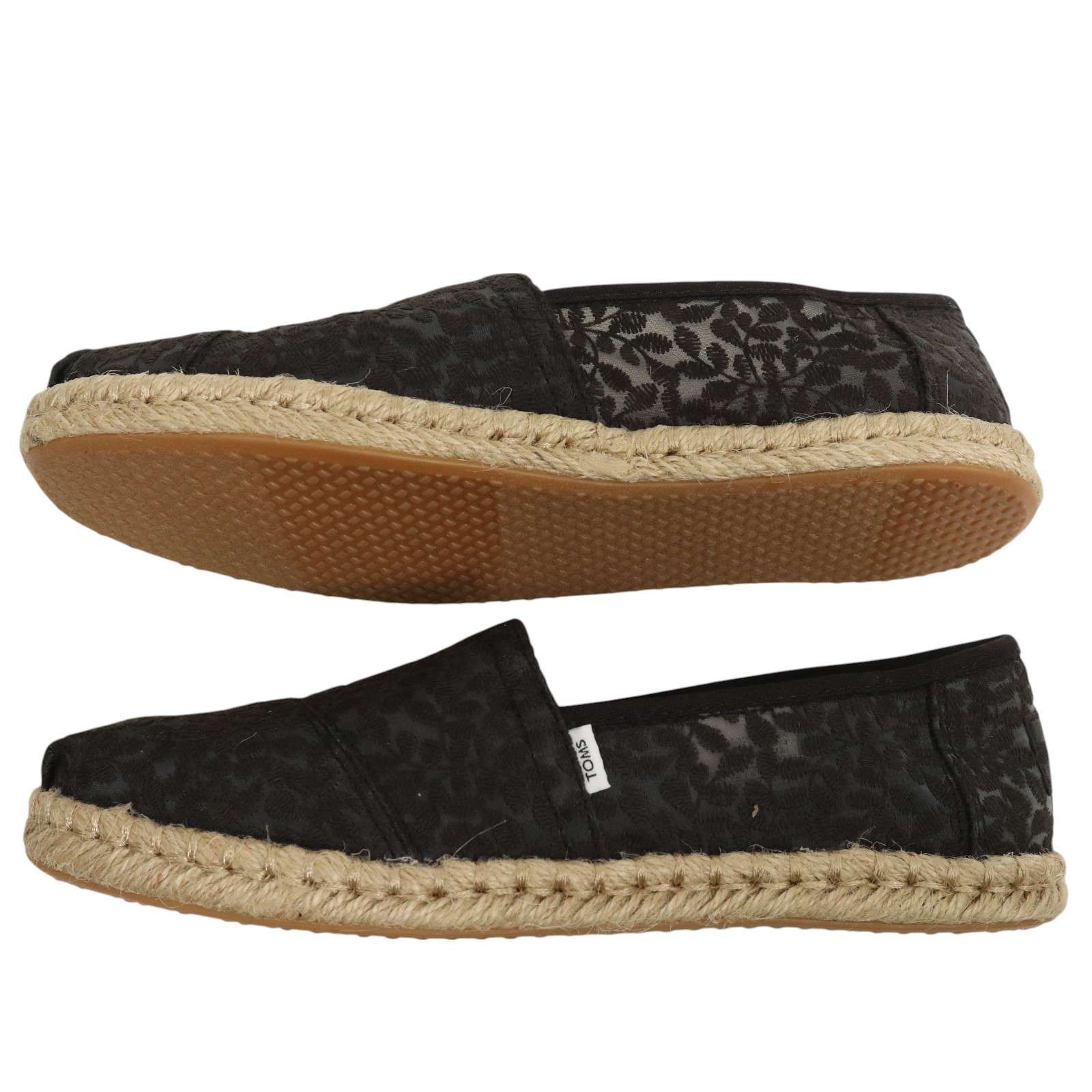 【TOMS】厚底 レース スリッポン エスパドリーユ 美品☆ TOMS トムズ 春夏 ボタニカル レース☆ スリッポン