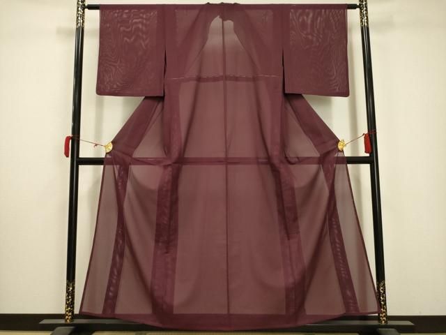 平和屋着物 夏物 色無地 絽 浅蘇芳色 洗える着物 AABA5692sx