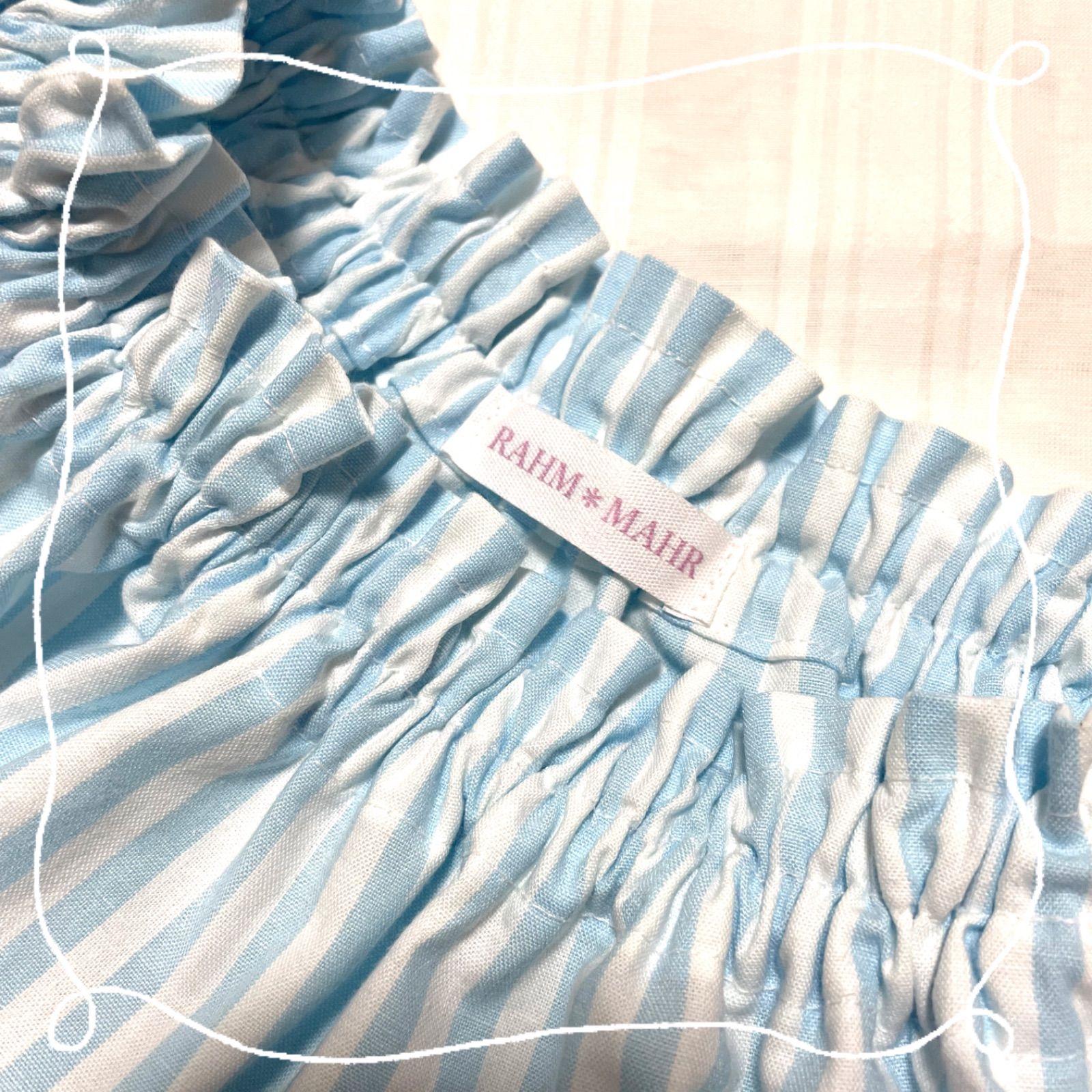 桃祐様ご確認用 ハンドメイド アリス柄 ストライプ ギャザースカート  