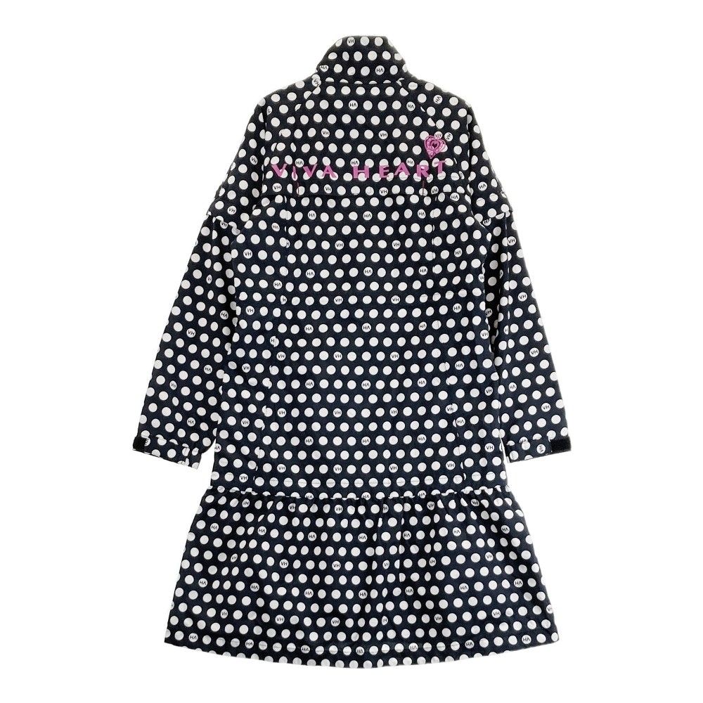 VIVA HEART ビバハート 2WAY レインワンピース ロゴ×ドット柄 ネイビー