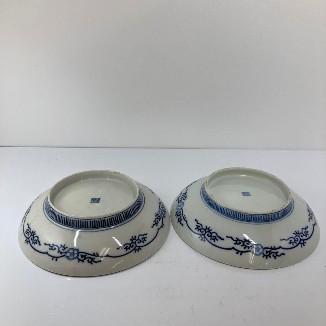 時代 鍋島焼 鳳凰図 櫛目高台 大皿5枚 タサチ 東な6-0603②