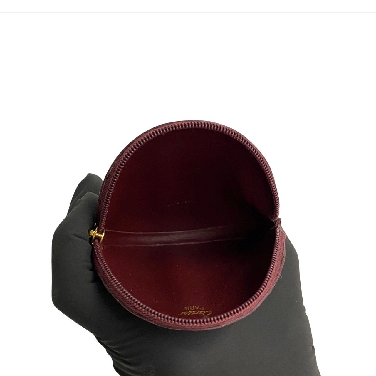 美品　カルティエ　コインケース　ボルドー　マストライン　ロゴ型押し MUST DE CARTIER 未使用品 Cartier カルティエ マストライン
