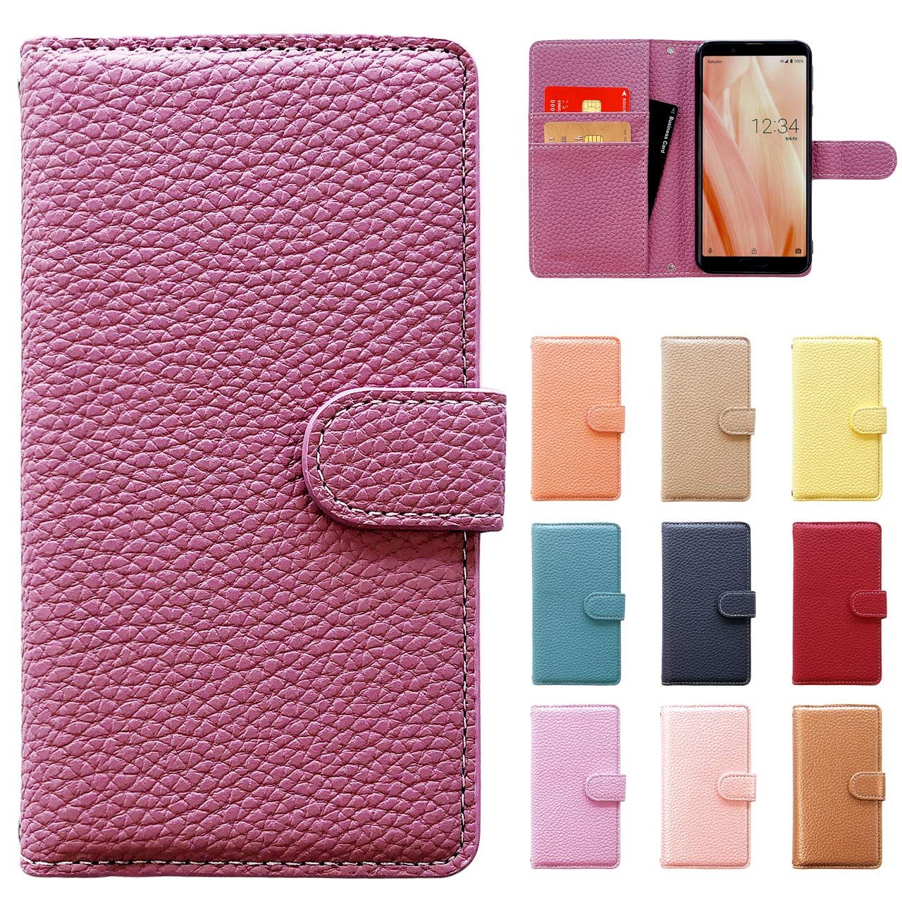 【新着商品】スマホケース 簡単スマホ 手帳 スマホカバー 手帳型 ソフトバンク softbank 704SHカバー ハンドあり上品 704SHケース カバー 手帳型ケース 【NB】ラベンダーピンク ケース 704SH シンプ