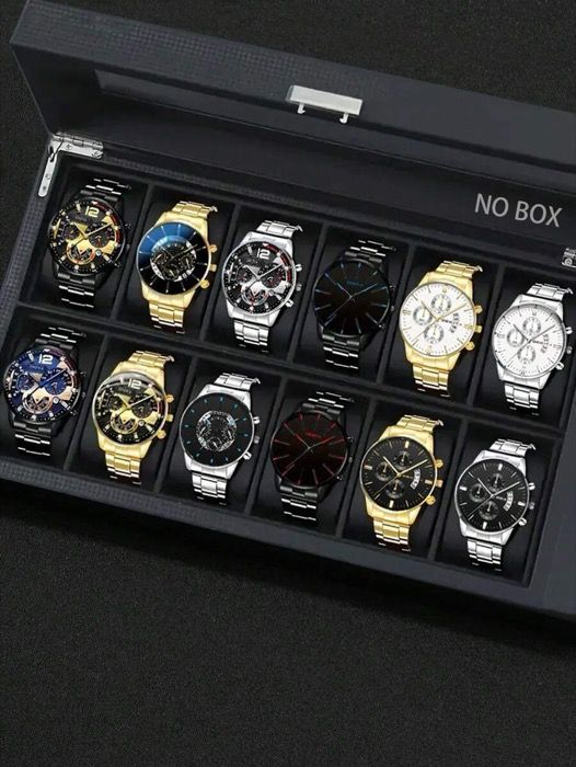 腕時計 メンズ セット メンズ ビジネス クォーツ腕時計セット 12点入り ラウンド文字盤 合金バンド 複数のパーツでコーディネート自由自在 個性的 男性用腕時計 誕生日プレゼント 父の日ギフト ホリデーギフト