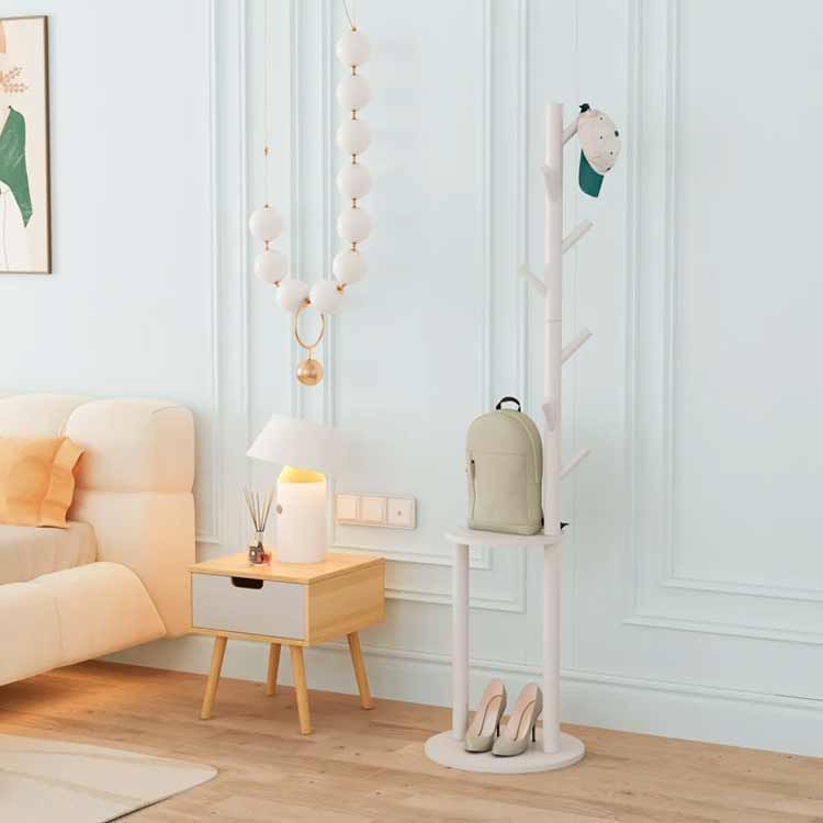 100％品質保証！ ポールハンガー おしゃれ スリム 省スペース コートハンガー 木製 ハンガーラック 棚付き 北欧 インテリア キッズ 子供 大人 洋服掛け 収納スペース 衣類収納 玄関収納 コート掛け 帽子掛け 玄関 caQJ828