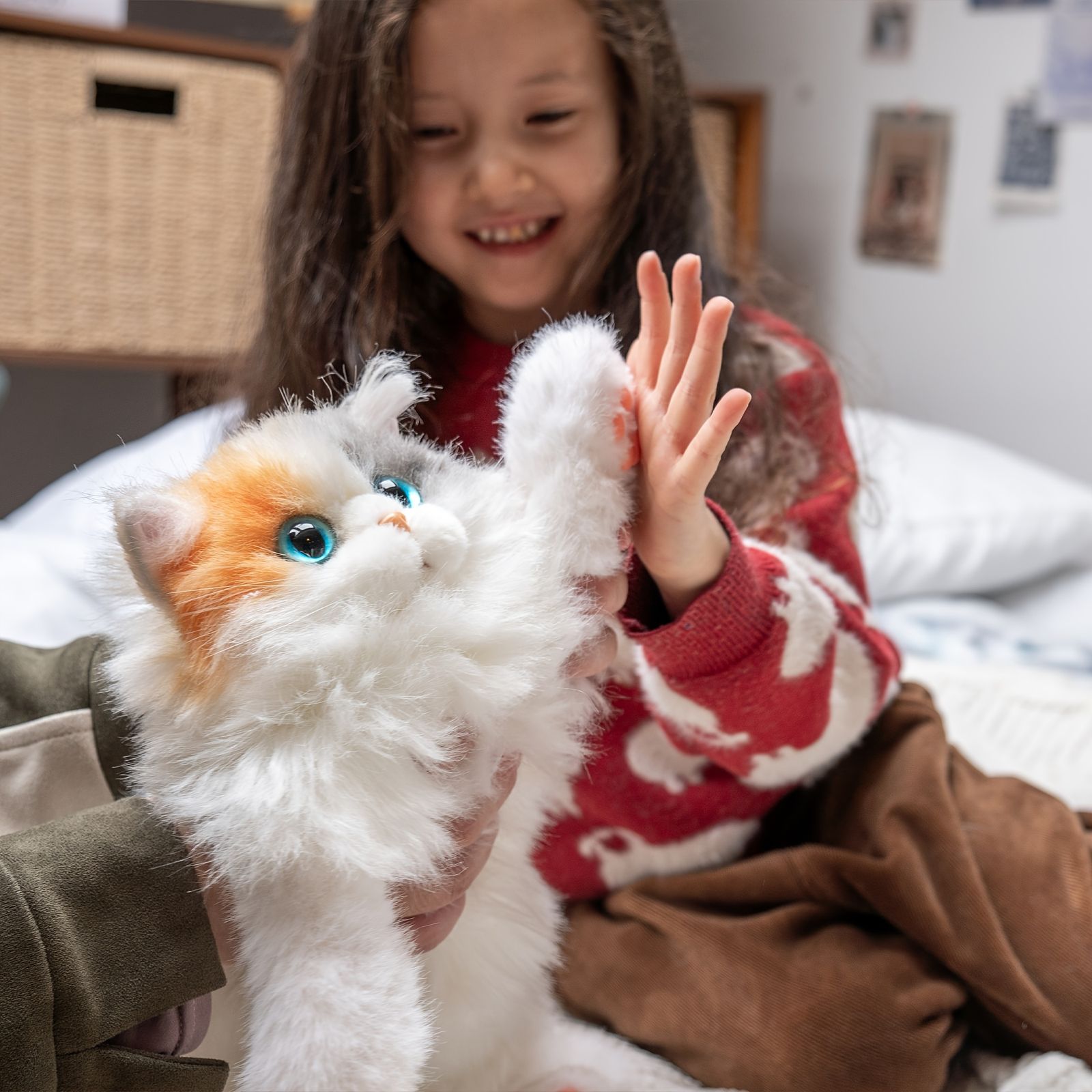 新着商品 Chongker ミニキャリコ猫ぬいぐるみバッグ - リアルな手作りぬいぐるみ - ポリエステル製手作りリアルなぬいぐるみ猫 - 大人のためのユニークなギフト猫好きの誕生日記念日ギフトボックス付きカードLDD