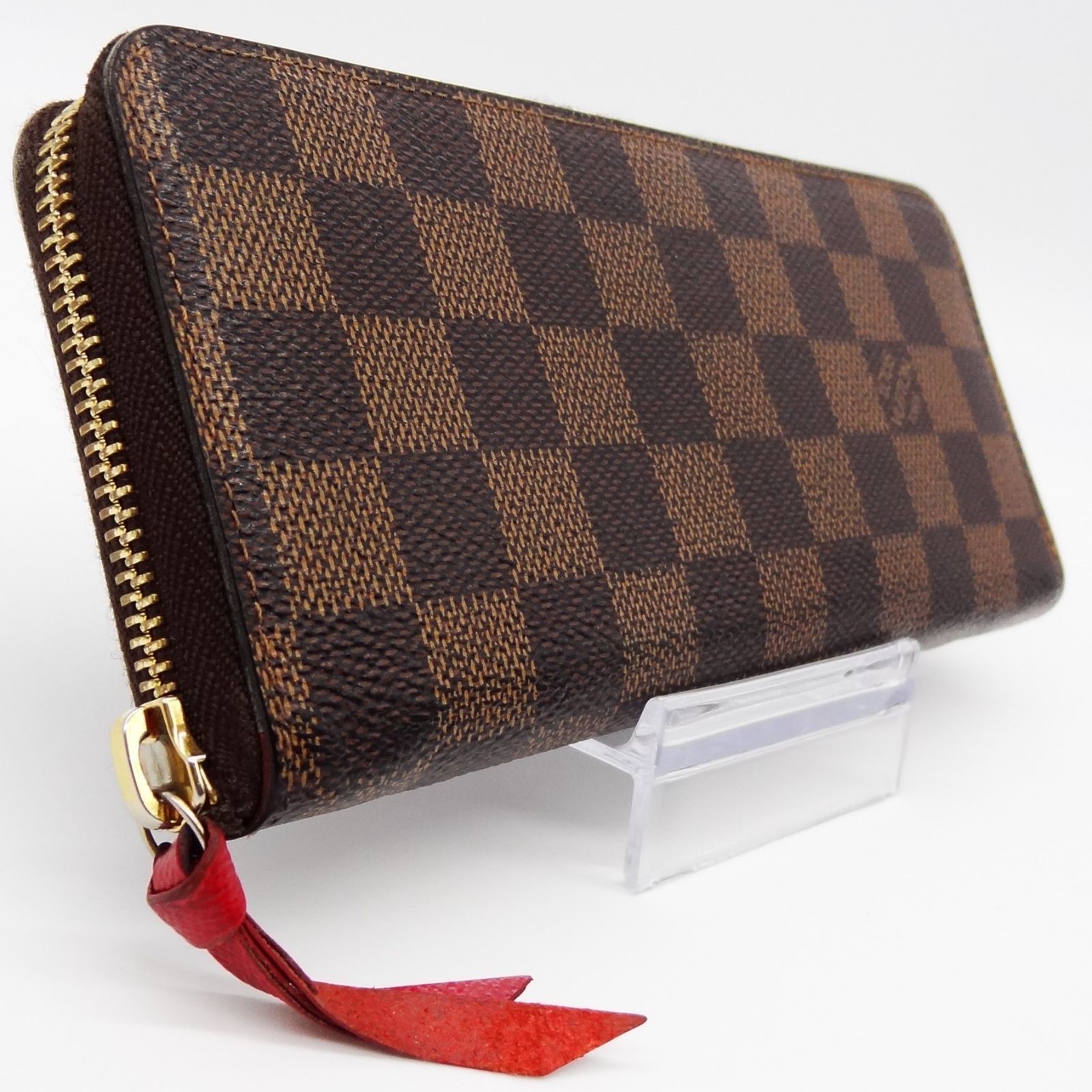 美品】LOUIS VUITTON ルイ・ヴィトン ポルトフォイユ クレマンス ダミエ エベヌ ラウンドファスナー スリーズ N60534 レッド 赤  - メルカリ