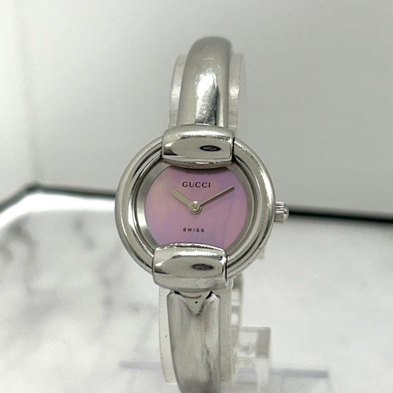 電池交換済/美品】GUCCI グッチ 1400L レディース 腕時計 ピンク